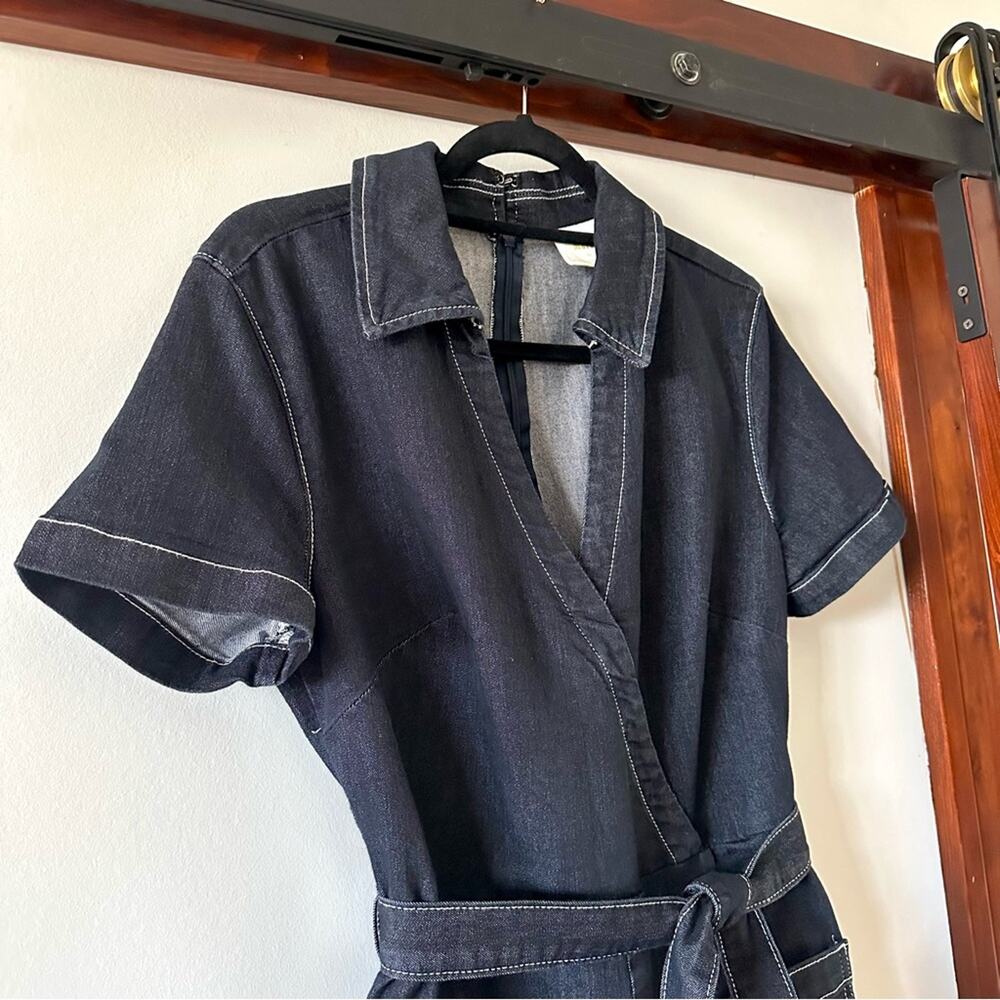 Maeve Wrapped Culotte Jumpsuit: Ponte Edition | Black | Size 6 | Anthropologie - Picture 5 of 16